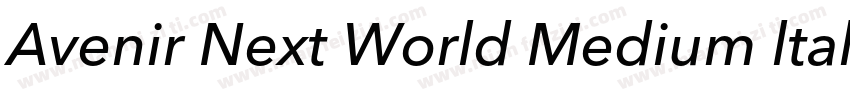 Avenir Next World Medium ltalic字体转换